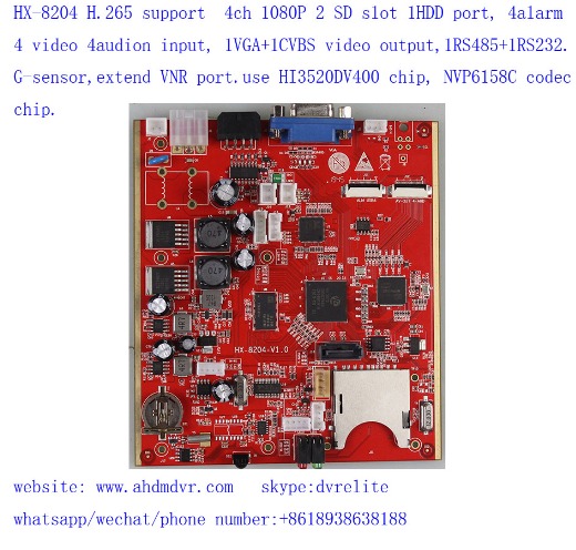 hi3520dv400 MDVR development board with NVP6158C video codec chip mobile dvr board support HDD and SD 5G 4G GPS WIFI 
