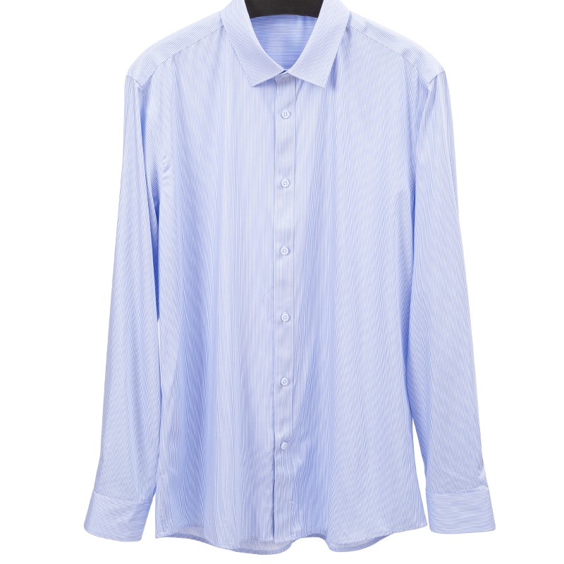 RIV TAIN/ Leitha men's long sleeve shirt. Lasserle bamboo fiber easy press shirt