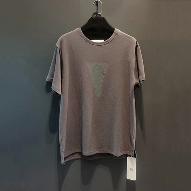 New round neck popular logo triangle printed loose short sleeve cotton T-shirt
