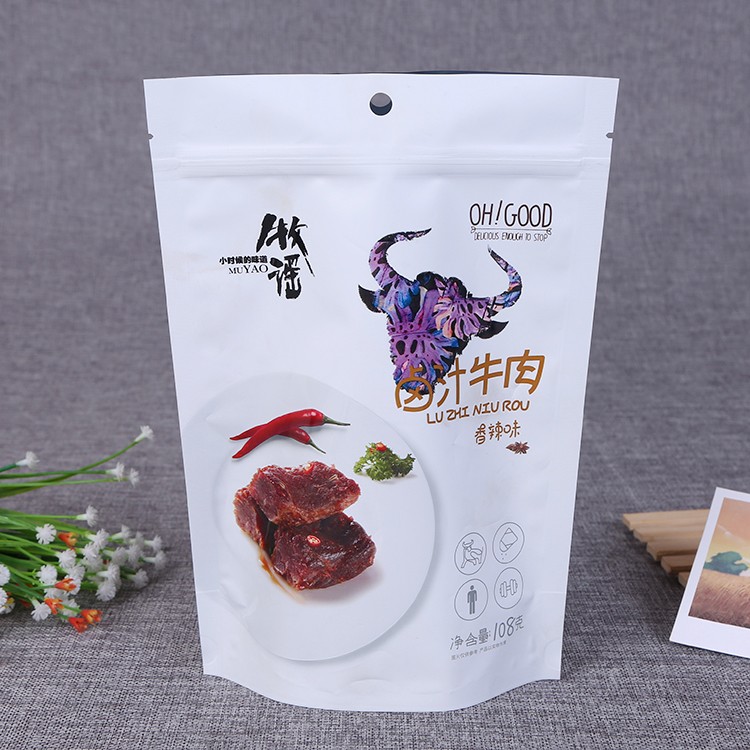Manufacturers customized plastic composite self-sealing beef food packaging bags food grade material