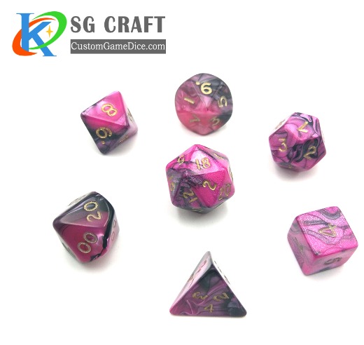 Factory Custom Made Plastic Personalized Bicolourable Polyhedral Dice