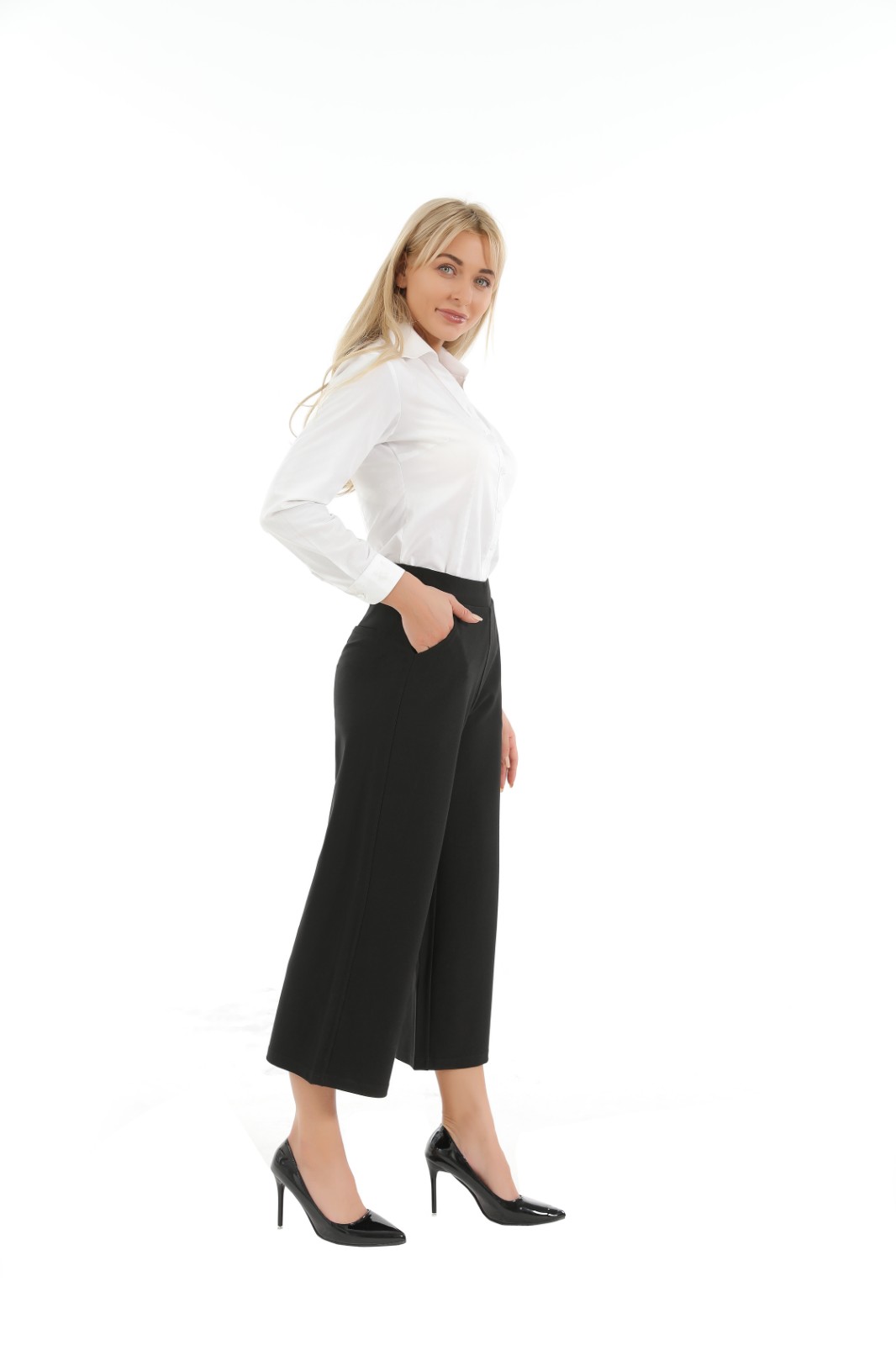 Loose trend wide leg trousers for women 2020 Spring and Autumn New style elastic high waist hanging feeling nine minutes slimming casual versatile suit trousers