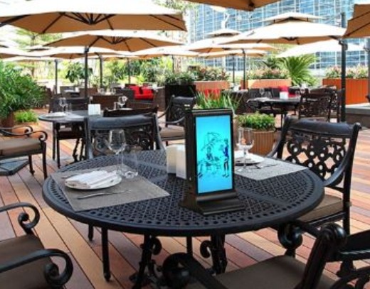 Table Top Digital Menu cards with customer charging station