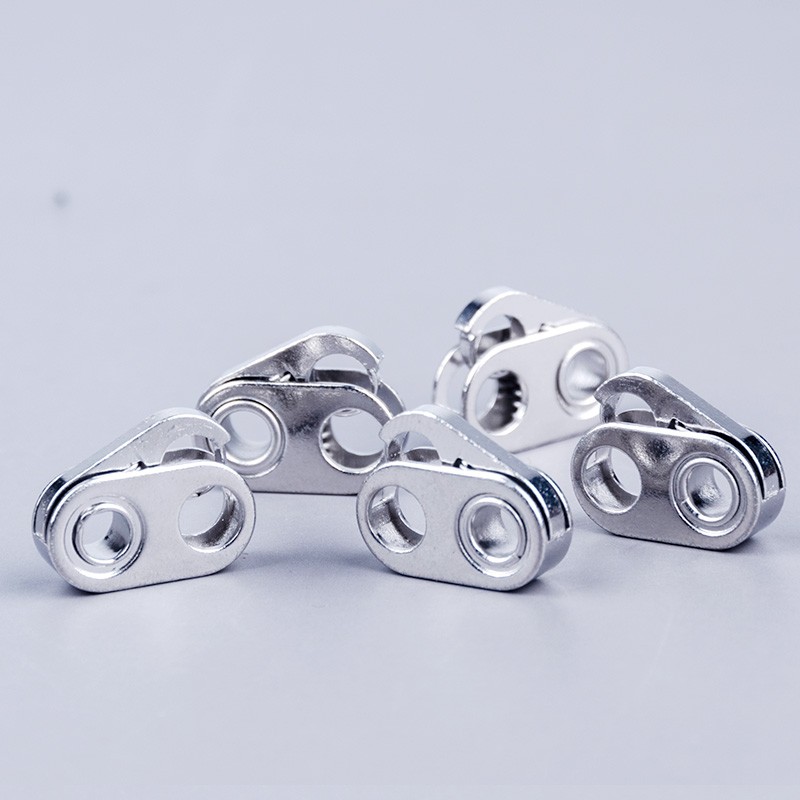 Zinc alloy double hole flat rope buckle