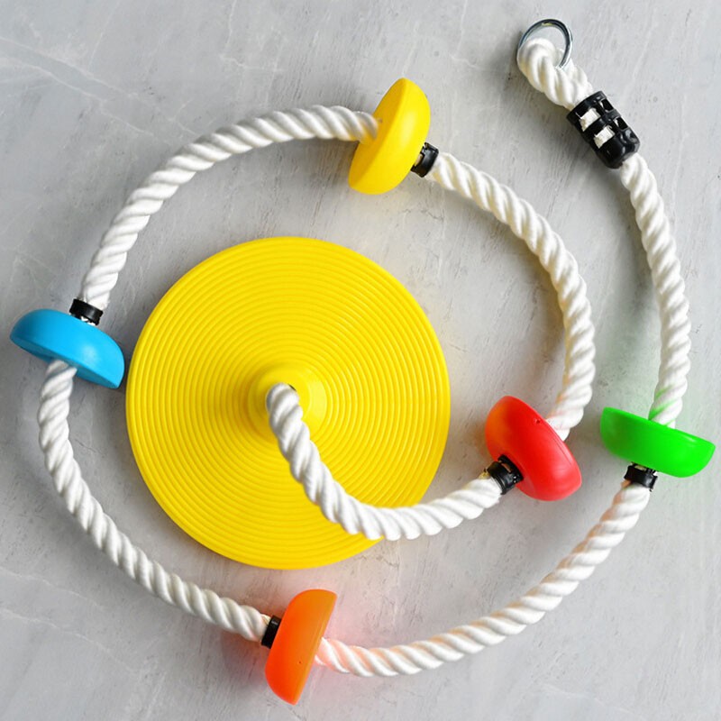 Veryhonor circle children stand on the bottom of the climbing rope big round swing
