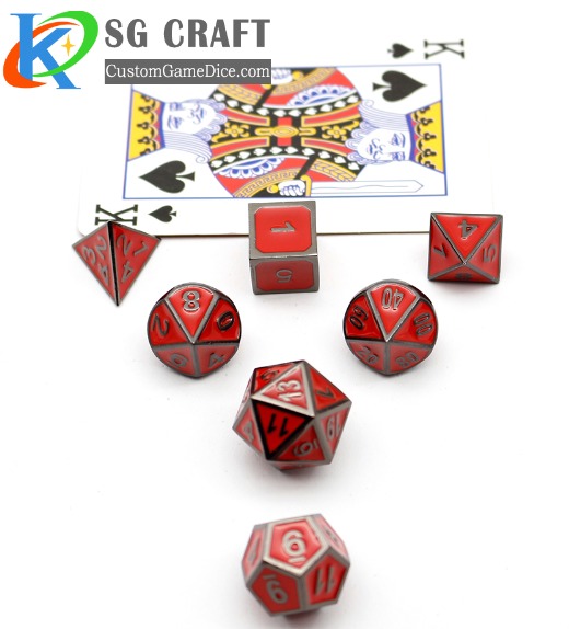  Manufacturer 2019 new paint metal custom polyhedron game dice 