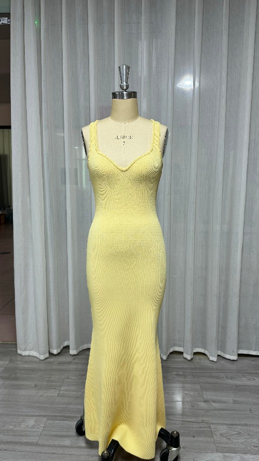 Sweater knit sexy ladies dress breathable cool summer