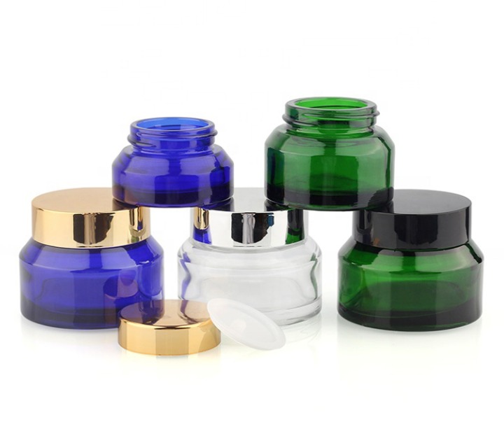 Latest New Design Transparent Blue Facial Face Cream Bottle