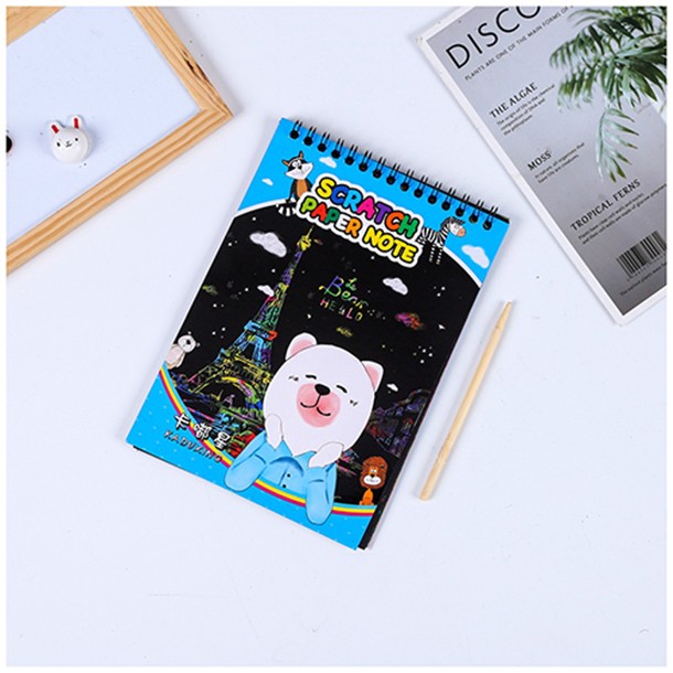 Children creative color painting Scratch painting doodle book Diy diy scratch paper puzzle toy magic scratch book