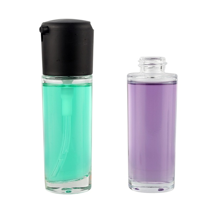Luxury Empty Glass Lotion Pump Bottles And Container Use For Skin Care Serum 
