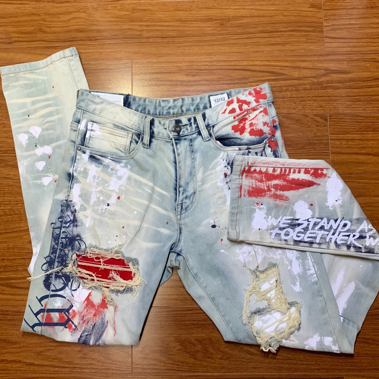 Jeans trousers men's casual European and American fashion street custom processing