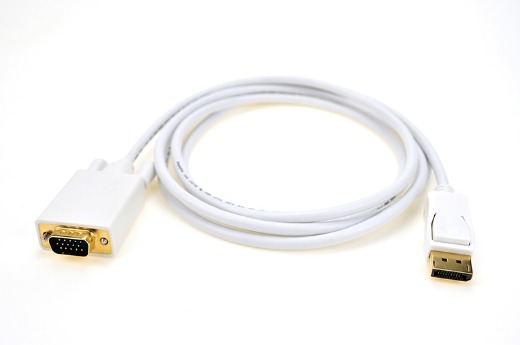 DisplayPort to VGA Adapters Male to Male White Gold Plated Connector