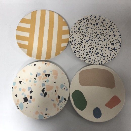 Coloful cartoon Reusable Eco Bamboo salad plate