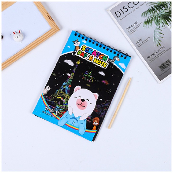 Children creative color painting Scratch painting doodle book Diy diy scratch paper puzzle toy magic scratch book