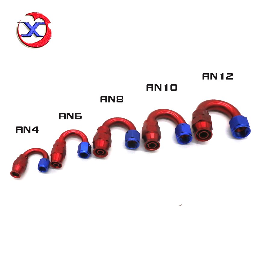 Auto refit 180-degree AN6 oil pipe joint high performance auto oil gasoline pipe fast Teflon oil pipe joint