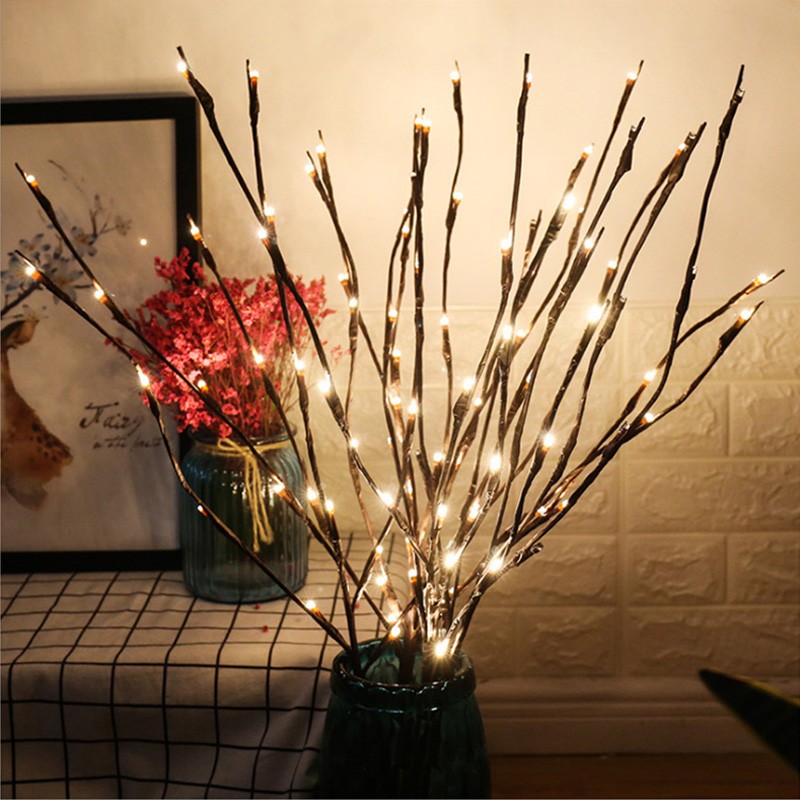 Household decorative lamp with black and bright branches battery decorative lamp
