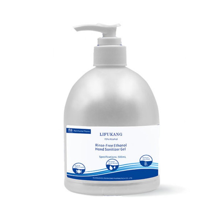 hand sanitizer gel 500ml with 75% Alcohol extra Aloe and Vitamin E adding fruit flavors produced by Rianhome manufacturer