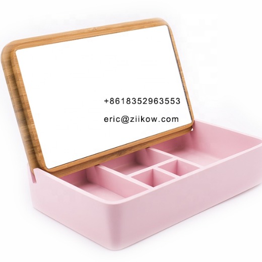2019 new hot  Design bathroom luxury Jewelry mirror storage box with bamboo good price