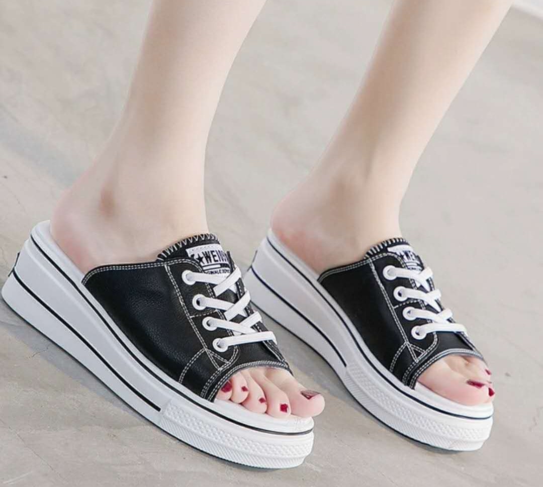 Ladies wear casual shoes with loose cake sole and leather bottom, web celebrity 2020