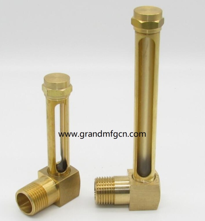 Elbow Brass tube oil level gauge 