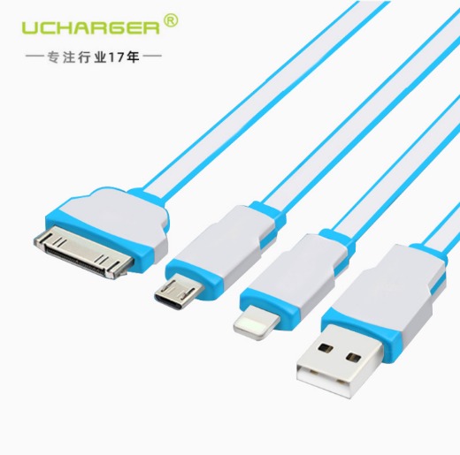 iphone4s one for three charging cable Apple iphone mobile phone data cable flat cable