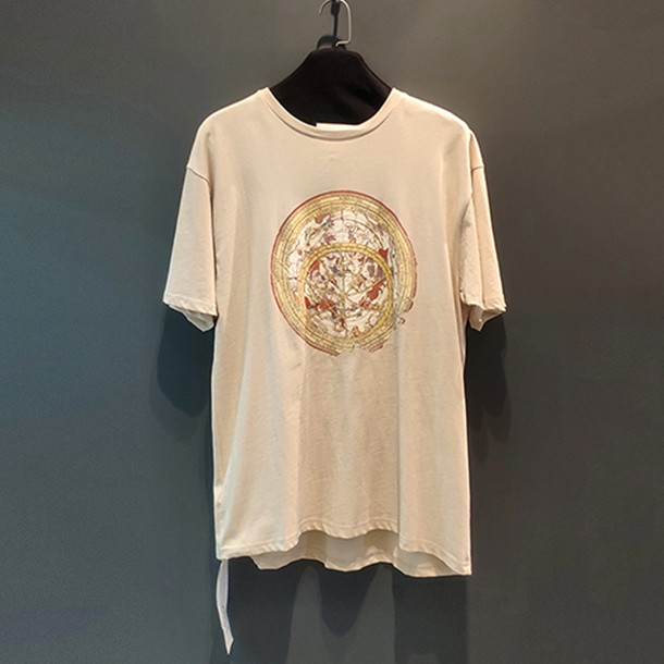 New personalized printed round neck loose popular logo large casual short sleeve T-shirt