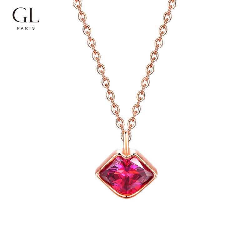 GL European and American fashion hot little red lip neck chain