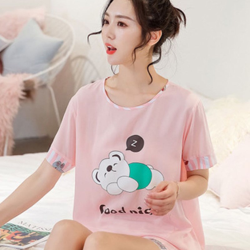 Comfortable two-piece set of cute Bear Good Night Japanese and Korean family costume