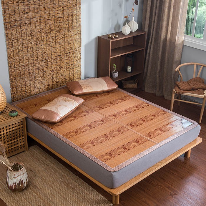 Port Fuhua bamboo mat straw mat carbonized dual-use folding money all the best