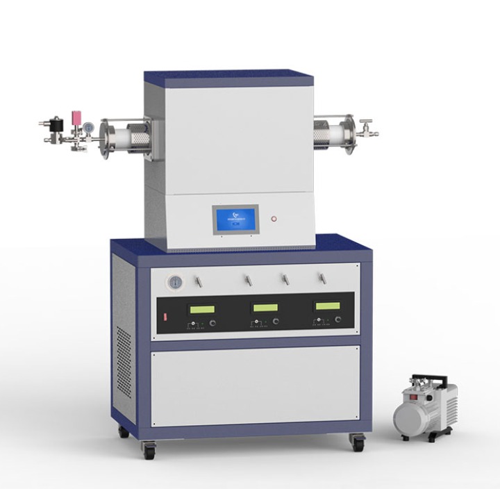 1500℃ single zone low vacuum CVD tube furnace with 3-channel mass flowmeter